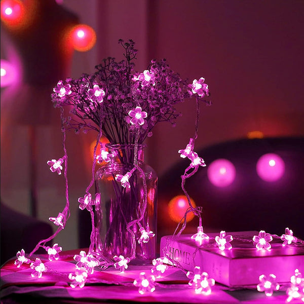 Fairy Flower String Lights, USB & Battery Lighted Decorative Cute Cherry Blossom