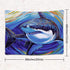 UHOMETAP Psychedelic Watercolor Shark Tapestry, Huge Sea Animals Art Wall Tapestry, Marine Life Wall Mural for Living