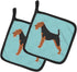 Caroline's Treasures BB3685PTHD Welsh Terrier Checkerboard Blue Pair of Pot Holders, 7 1/2 x 7 1/2