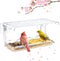 Window Bird Feeder for Outdoors - Clear Mounted Feeders with Self-Adhesive Hooks for Wild Bird Watching