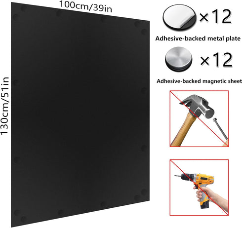 Magnetic Blackout Window Cover No Drill Cuttable 100% Black Out Film, Room Darkening Shades 39x57 inch