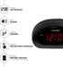 Sharp Small Digital Alarm Clock, Space-Saving Bedside Clock with Large Red LED Display, Battery Backup