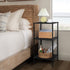 3 Tall Side Table with Storage Tier Black End Table Metal Storage Shelves for Living Room Bedroom Bathroom Small Slim