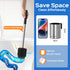 Set: 2 Pack HAMITOR Toilet Brush and Holder Stainless Steel Rustproof Kits with Deep Cleaning Bristles - Hidden Toilet