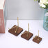 Hipiwe 2Pcs Wooden Base Display Stand, Adjustable Metal Arms for Decorative Plates, Display Easel Holder