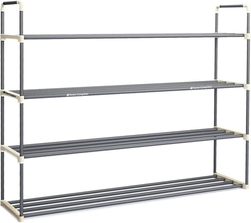 Home-Complete Shoe Rack - 4-Tier Shoe Organizer for Closet, Bathroom, Entryway -