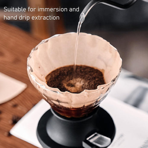 High Temperature Resistance Glass Coffee Dripper with Steel Balls, Easy to Operate for Immersion and Hand Drip