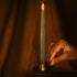 FURORA LIGHTING Gold LED Taper Candles, Battery Operated Pack of 2, Electric Candles with 6/18 Timer, Winter Decorations