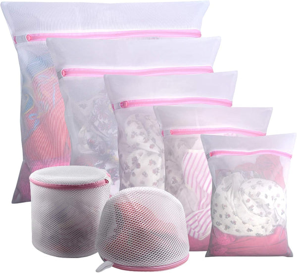 GOGOODA 7Pcs Mesh Laundry Bags for Delicates with Premium Zipper, Clothing Washing Bags for Travel and Laundry