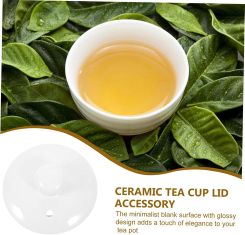 PRETYZOOM Tea Cup Lid Tea Kettle Tea Pot Accessory Home Supply Replacement Lid for Tea Cup Retro Teacup Lid Replacement Tea Cup Cover White Teapot Tea Ceremony Accessories Ceramics by PRETYZOOM