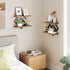 Set 2 2-Tier ELYKEN Floating Shelves for Wall, of Hanging Shelves, Wall Mounted Storage Shelves for Books & Decor