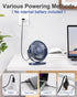 SWEETFULL USB Desk Fan, Small Quiet 3 Speeds Mini Portable Fan, 5 Inch 360° Rotation for Office Desktop (Blue)