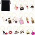 AIERSA Wine Glass Charms - Funny Drink Markers with Gold Rings for Party Decorations