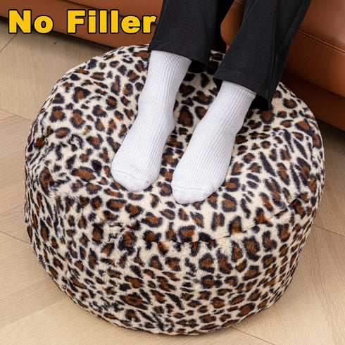 Asuprui Animal Pouf Ottoman Unstuffed Ottoman Foot Rest Round Fuzzy Pouf Seat Bean Bag Foot Rest Foldable Floor Chair