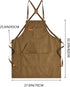 Canvas Aprons for Men, Heavy Duty Chef Work Apron with Large Pockets - 16oz Cross Back, BBQ, Cooking