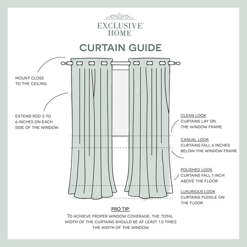 TOWN & COUNTRY LUXE Grommet 2-Pack Set, 52"x96", Talia Double Layer Indoor Curtains, Sheer and Room Darkening Blackout