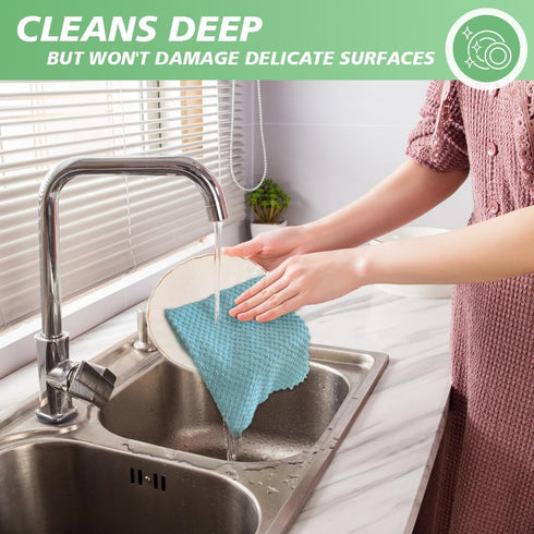 5 12Inchx12Inch 5 Pack SINLAND Microfiber Dish Cloth for Washing Dishes Rags Best Kitchen Washcloth Cleaning Cloths
