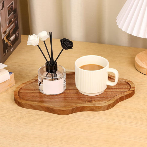 Small Decorative Tray Wood Decorative Serving Tray for Candles Perfume, Cloud Wooden Jewelry Tray Trinket Dish, Wooden