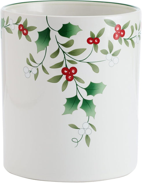 Pfaltzgraff Winterberry Kitchen Utensil Crock Holder, 6 Inch, Multicolored Design for Kitchen Counter