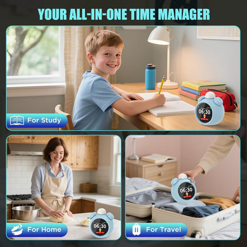 VoxNimbus AI Kids Alam Cleck with Voice Control, Children's Focus Ready to Rise Sleep Trainer, AI Assistant Smart