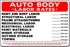 Everett Goodman Home Decor, Safety Sign Auto Body Labor Rates Metal Tin Sign 8" x 12"