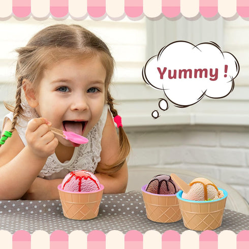 32 Pack 8 Summer Reusable Plastic Ice Cream Bowls and Spoons Candy Colors Ice Cream Cups Ice Cream Party Decorations