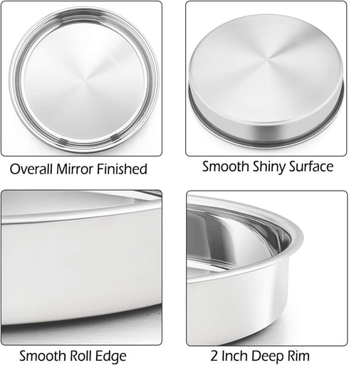 P&P CHEF 9½-inch Round Cake Pan, Stainless Steel Bakeware, Easy Release & Cleaning, Oven & Dishwasher Safe