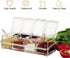 KNC Transparent Spice Rack, 4 Piece Acrylic Storage Container Jars with Cover and Spoon, Kitchen Organizer