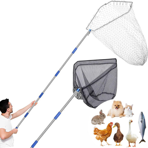 Aoiaute Chicken Catching Net 2 Pcs,Adjustable from 29-74 inches Chicken Net, Suitable for