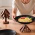 Buanson 5 1 Wooden Tree Trivets for Hot Dishes, Foldable Kitchen Wooden Trivet for Pan, Pot, Bowl, Teapot, Hot Pot