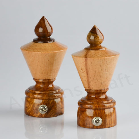 Handmade Wooden Curtain Rod Brackets with Round Finials, Natural Rosewood, Home Accessories for Window Treatment