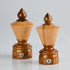Handmade Wooden Curtain Rod Brackets with Round Finials, Natural Rosewood, Home Accessories for Window Treatment