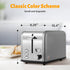 HealSmart 2 Slice Stainless Steel Toaster, Extra Wide Slot, Removable Crumb Tray, Retro Compact Oven, Silver