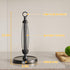 Countertop, Black Paper Towel Holder One-Handed Tear, Stainless Steel, Weighted Base, Ring Paper Towel Holder Stand