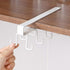 Kitchen Utensil Hanging Cups Storage Hooks with 6 Hooks, Under Cabinet Closet Cup Holder Hanger Hook Rack (White)