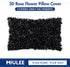 MIULEE 3D Decorative Romantic Valentines Chiffon Rose Flower Throw Pillow Cover, 12x20 Inch Black