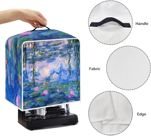Claude Monet Poster Coffee Maker Cover, Anti Fingerprint Dust Protection for Kitchen Appliances, Stain Resistant