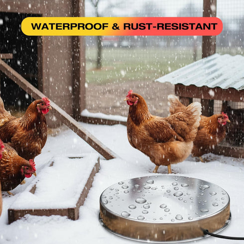5 Waterer,13 Inches H&G lifestyles Chicken Water Heater, Heated Chicken Waterer,Poultry Water Heater for Winter