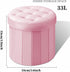 14" 14" 13"Inch Bsketa Folding Storage Ottoman Round x x Foot Stool with Thicker Foam Padded Seat Small Velvet Storage