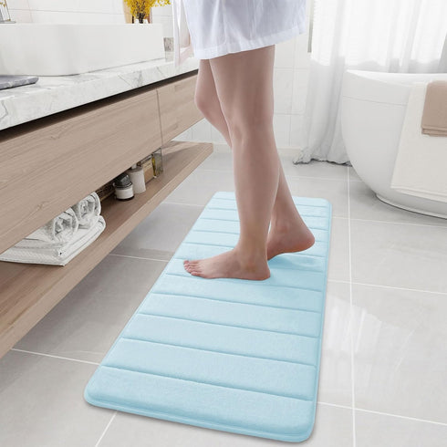 Buganda Memory Foam Bath Mat Rug 47" x 17" Ultra Soft Non-Slip Water Absorbent Machine Washable for Bathroom