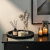 12" Hanobe Decorative Tray for Coffee Table: Black Round Centerpiece Tray for Home Decor - Wood Modern Farmhouse Decor