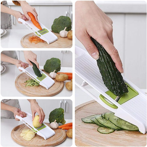 5 in 1 Mandoline Slicer, Multi Blade Vegetable Cutter, Potato Veggie Slicer, Green