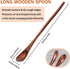 Mabor 2 Pcs Long Wooden Coffee & Tea Spoons, Honey & Jam Stirrer, Mixing Spoons for Coffee, Tea, Jam, Dessert, Honey
