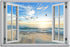 Beach Wall Decor Window View Posters - Ocean Seagull Landscape Picture Print on Canvas for Bedroom, Living Room