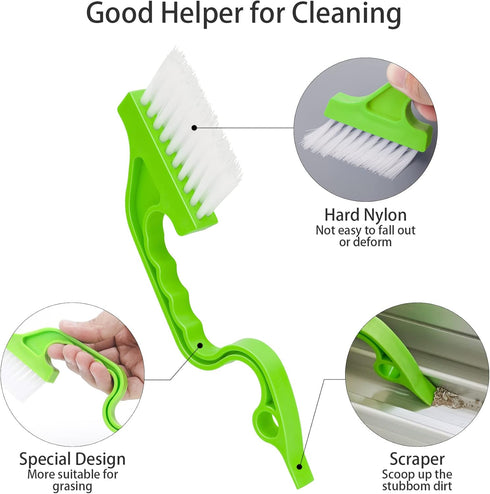 Hand-held Groove Gap Cleaning Tools, Window Track Cleaning Brush, Crevice Brushes for Deep Cleaning