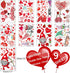 Valentine's Day Window Clings Decorations, 9 Sheets Window Stickers for Home, Office, Love Heart Decals