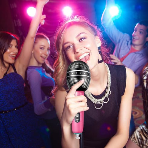 Zhanmai 12 80s 90s Pieces Inflatable Microphones for Kpop Birthday Party Blow up Fake Microphone Prop Toy for Rock Star
