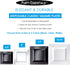 Party Essentials Disposable Classic Square Plastic Plates, 6.5", 70-Count, Black, for Wedding/All Occasions