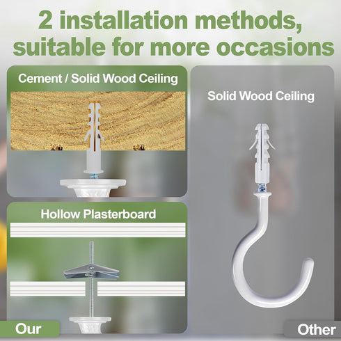 Aidoclip 6 pcs Ceiling Hooks for Hanging Plants,Hanging Hanging Lights Metal Small Hooks,Indoor Outdoor Wall Heavy Duty