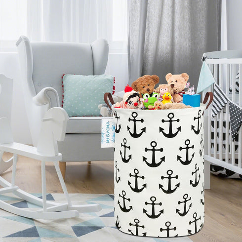 LANGYASHAN Laundry Basket Canvas Fabric Collapsible Organizer for Storage Bin Toy Bins Gift Baskets